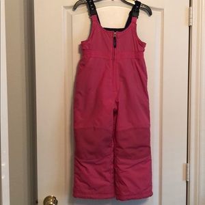 Girls pink ski bib